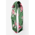 thumbnail image 2 of Bimba Green Leaves & Begonia Floral Printed Pure Silk Scarf Neck Wrap Summer Hair Bandanas For Women 40 x 80 Inches, 2 of 6
