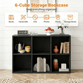 thumbnail image 5 of LEDREM 6 Cube Bookshelf with Open Storage Organizer, Bookcase and Display Shelf for Living Room Home Office Dining Room, Ebony Black, 5 of 11