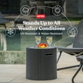 thumbnail image 3 of Keter Side Table Cooler 10.3 Gallon Cooler 3 in 1 Outdoor Patio Table and Ice Chest Storage, Ideal Hot Tub Table, Decor and Outdoor Patio Bar, Portable Bar, Rattan Look Dark Grey, 3 of 10