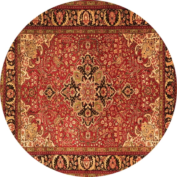 Ahgly Company Indoor Round Persian Orange Traditional Area Rugs, 4' Round