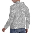 thumbnail image 6 of Pofeuu GlitterSilver Print Mens Casual Hooded Collar Drawstring Hoodies Pullover Sweatshirts Casual Long Sleeve Shirts-Small, 6 of 7