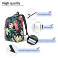 thumbnail image 4 of Honeii Green Tropical Leaves Print Canvas College Laptop Backpack, Durable Rucksack Travel Notebook Bag School Backpack Book Bag for Men Women-Medium, 4 of 7
