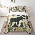 thumbnail image 3 of Homewish Wild Animal Moose 7-Piece Twin Bedding Sets,Country Farmhouse Lodge Bedding Comforter Set,Green Beige Sheet Sets For Boys Kids,Ultra Soft Home Decor Reversible, 3 of 9