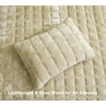 thumbnail image 6 of Chezmoi Collection Piers Beige Velvet Quilt Oversized King Set, 3-Piece Plush Distressed Velvet Bedding All Season Lightweight Bedspread, Brushed Microfiber Reverse with Double Square Stitch, 6 of 9