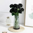 thumbnail image 5 of Morttic 10PCS Artificial Roses Flower Silk Rose with Stem Realistic Artificial Long Stem Black Rose Valentine's Day Fake Roses Bouquet for Wedding Home Decoration, 5 of 7