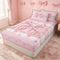 thumbnail image 2 of Erosebridal Cottage Plaid Bow Zipper Twin Comforter Sets with Fitted Sheet and 2 Pillowcases for Girls, Cute Polka Dot Buffalo Zipper Bedding Set, Pink Reversible, 4pcs, 2 of 7
