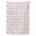 thumbnail image 2 of Pink Flamingo Tablecloth, Cartoon Birds on Pastel Colored Checkered Background Wild Nature, Rectangle Satin Table Cover for Dining Room and Kitchen, 60" X 90", Pale Grey Coral Black, by Ambesonne, 2 of 2