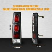 Tail Lights For 1986-1997 Nissan Hardbody D21 SE/XE,1995-1997 Nissan Pickup SE/XE Altezza Black Clear