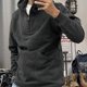 thumbnail image 4 of Ropa para hombre con media cremallera, sudaderas con capucha sólidas, sudaderas coreanas para hombre, estilo Overfit, ropa de calle, ofertas al por mayor, precio bajo, 4 of 5