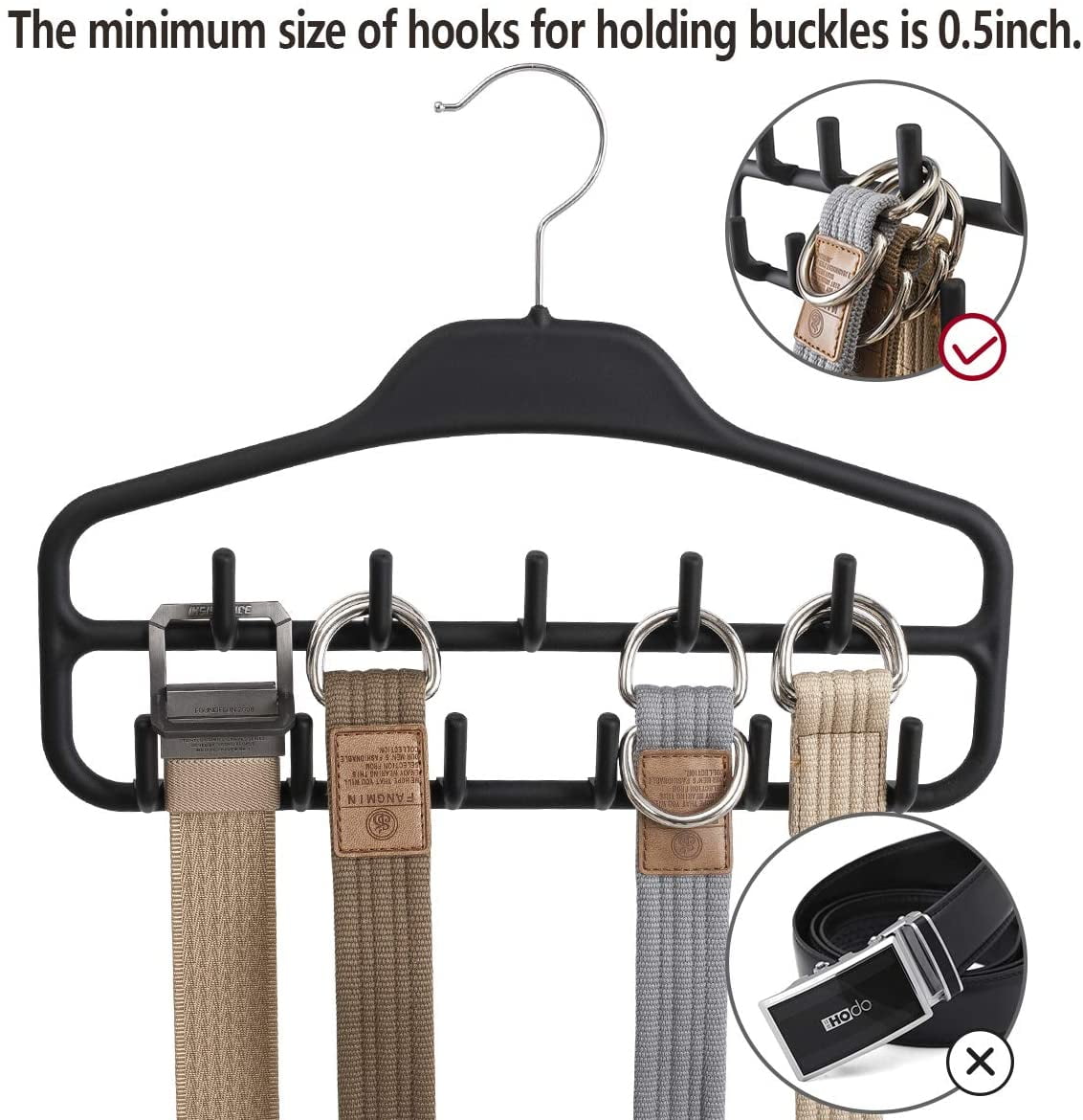 ORP Pro Belt Hanger Rack Holder 2 Pack Sturdy Belt Organizer
