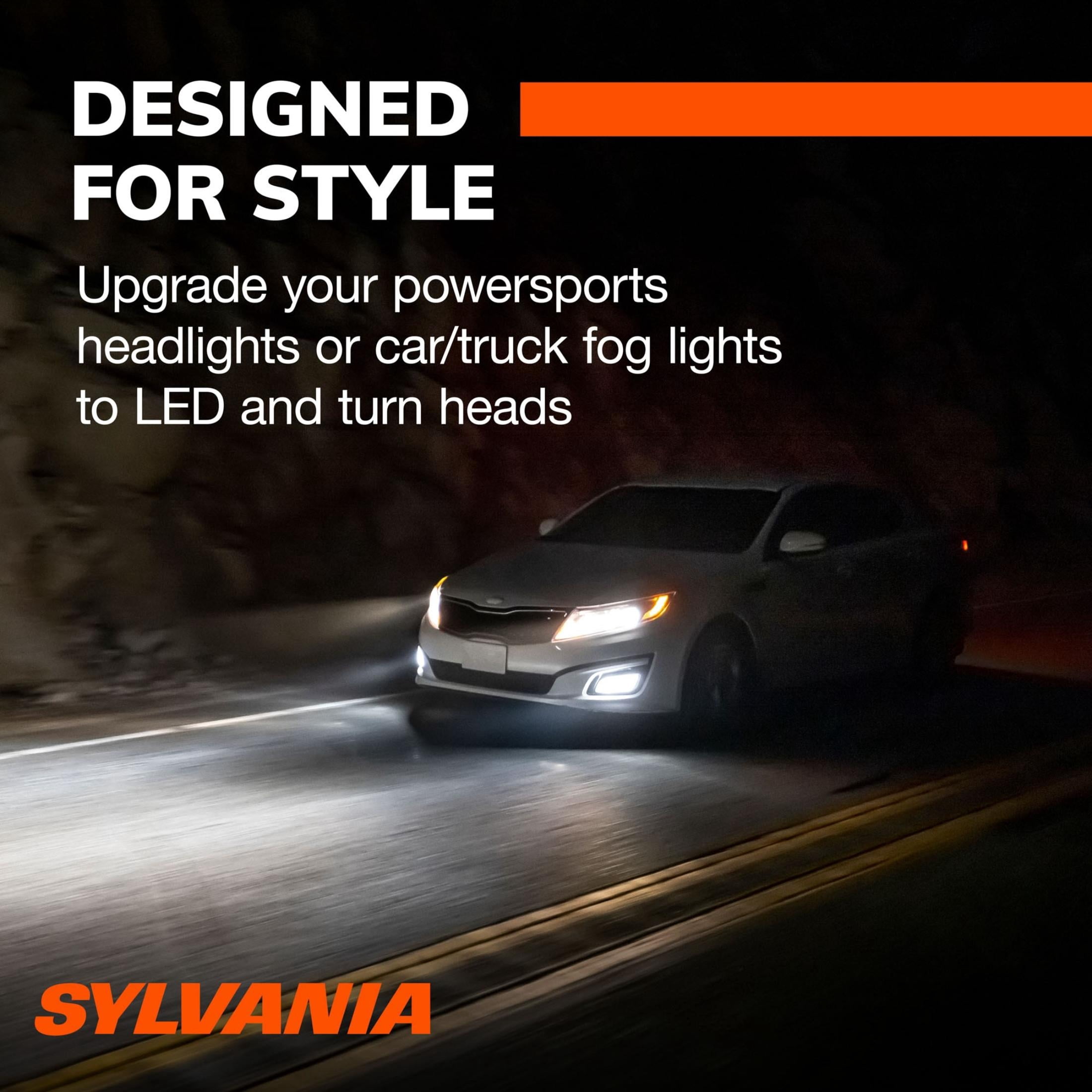 Sylvania H11 LED Fog Light and Powersport Bulb, 2 pack, Compatible with Multiple Cars