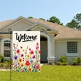thumbnail image 2 of AMHNF Linen Garden Flag with Floral Welcome Design for Spring Summer Home Outdoor Garden Yard Door Decor 12x18 inch, 2 of 5
