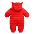 thumbnail image 3 of GYRATEDREAM Baby Snowsuit Winter Coat Warm Hoodie Romper Cute Infant Bear Suit Jumpsuit Hooded Jacket for Boys Girls, 9-12M, 3 of 3