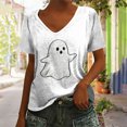 thumbnail image 2 of Bovemsi Tops for Women Trendy Cute V‑Neck Halloween‑Themed Graphic Prints Fashion Outfits Clothes XXXL, 2 of 4
