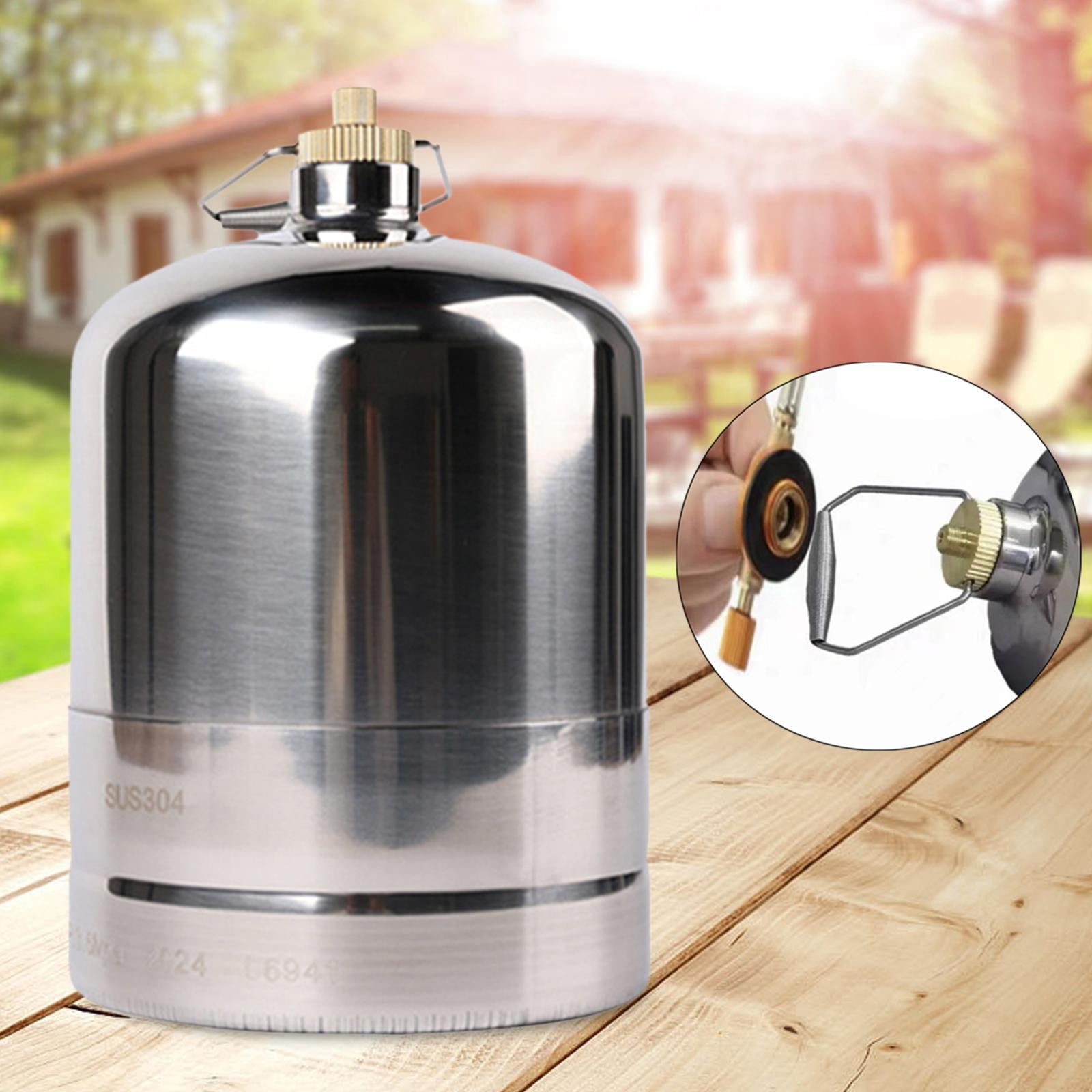 koolsoo Gas Canister Camping Gas Tank Empty Refillable Practical Gas Bottle. Gas Fuel Canister for Backpacking Hiking Gas Burner BBQ 4L