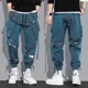 thumbnail image 3 of Pantalones Cargo Apilados Negros Para Hombre Para Hombre Hip Hop Moda Callejera Ropa De Algodón Barata Y2k Talla Grande Largo Más Barato Casual, 3 of 5