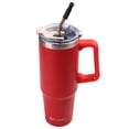 thumbnail image 2 of AQUAPHILE Tumbler with Handle, 35oz Insulated Coffee Mug with Leak-proof Lid and Straw, Stainless Steel Travel Mug for Hot or Cold Drinks,Red, 2 of 6