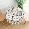 thumbnail image 2 of Easter Day Tablecloth 60 Inch Round, Brown Bunny Table Cloth, Eggs Love Heart Tablecloths Polyester Fabric Farmhouse Decorative for Spring Home Kitchen Dining Party, 2 of 6