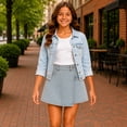thumbnail image 7 of Jessica Simpson Girls Denim Skort Casual Mid Waist Denim Skirts with Shorts with Pockets, 7 of 7