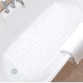 thumbnail image 1 of White Tapete para bañera de guijarros, tapete de baño antideslizante de 35 x 16 pulgadas para bañera de ducha con orificios de drenaje y ventosas, tapetes de baño lavables a máqui, 1 of 5