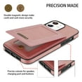 thumbnail image 3 of for iPhone 12 Wallet Case with Card Holder, Faux Leather Kickstand Card Slots Case, RFID Blocking Magnetic Shockproof Protective Slim Back Flip Phone Case for iPhone 12 6.1" - Rosegold, 3 of 6