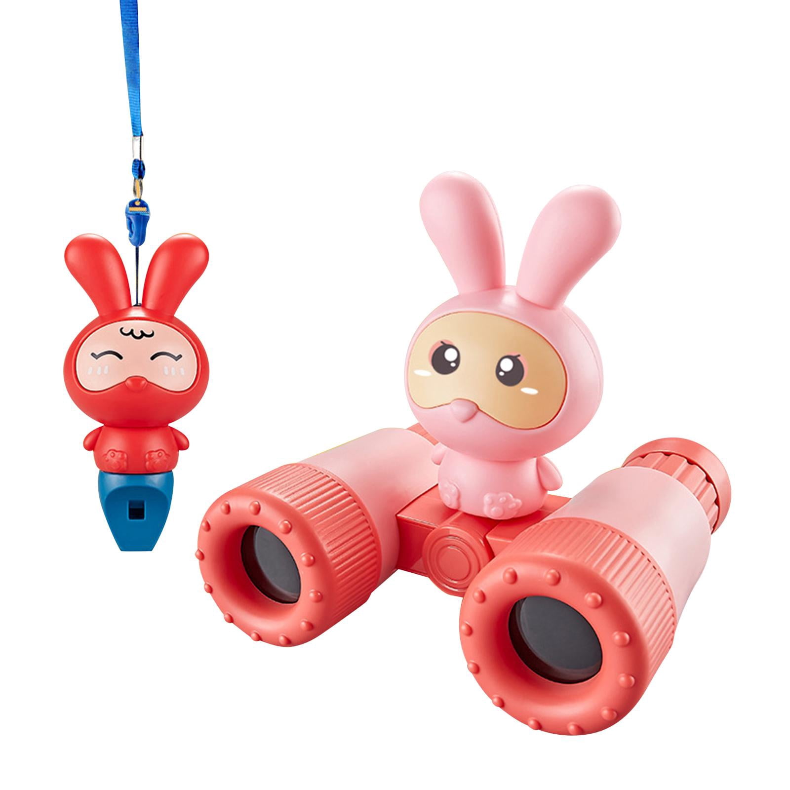 Binoculars Toy Adjustable Focus Cartoon for Boys And Girls Sightseeing Outdoor Red