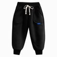 thumbnail image 6 of Gibobby Boys Pants Cargo Pants For Toddler Kids Boys 12 Months 2T 3T 4T Wide-Leg Elastic Waist Loose Long Pants Toddler Boys Clothes Little Boys Winter Pants(3-4 Years,Black), 6 of 7