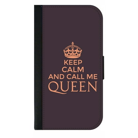 Call Me Queen Wallet Style Cell Phone Case with 2 Card Slots and a Flip Cover Compatible with the Standard Apple iPhone 7 and 8