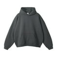 thumbnail image 3 of XIAONU Mens Hoodies Solid Color Drawstring-Free Pocket Hoodie Long Sleeve Casual Loose Pullover Hooded Sweatshirt, 3 of 7