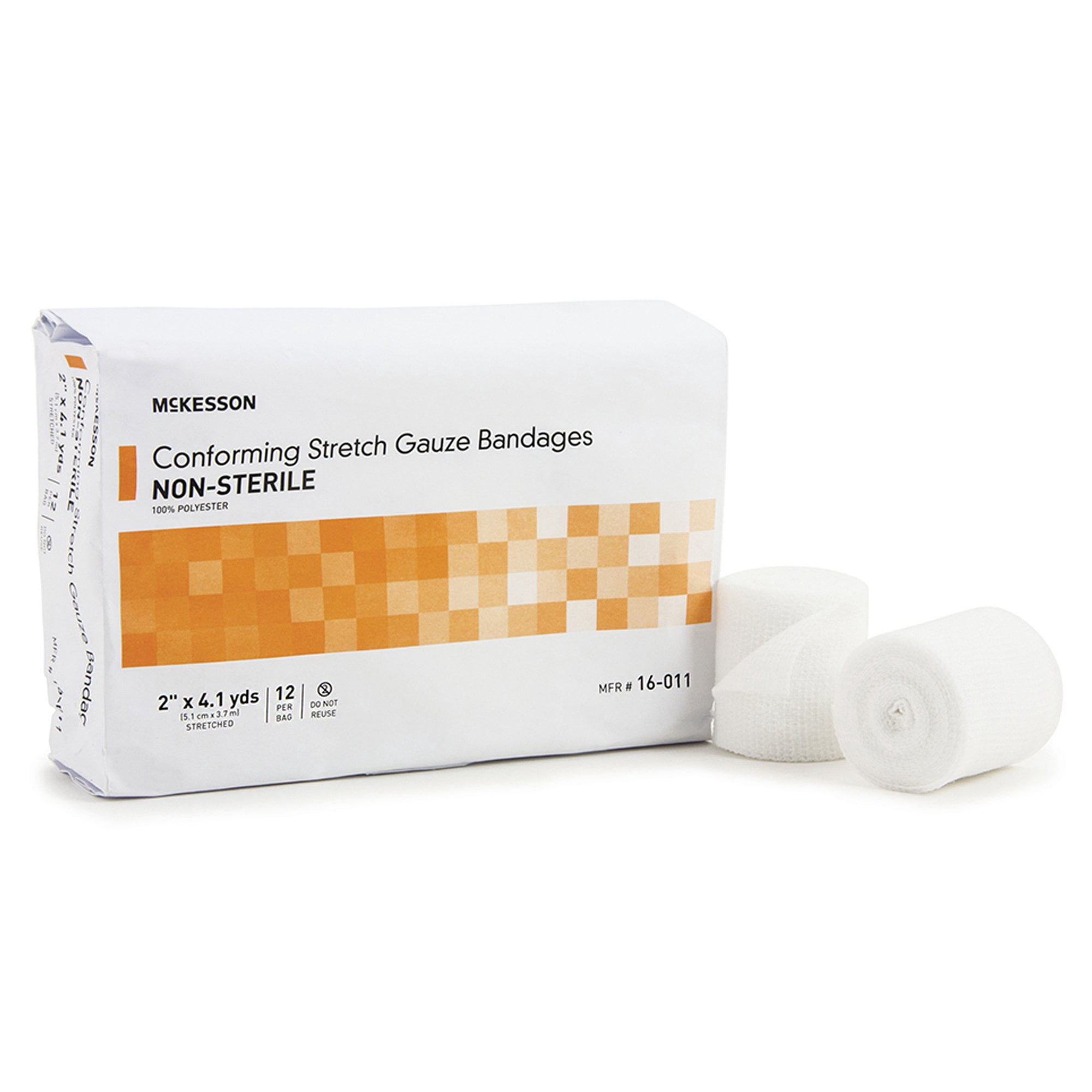 McKesson Conforming Stretch Bandage, First Aid Gauze Pads, 2 Inch x 4.1 Yard, 12 Count