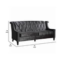 thumbnail image 5 of Saltoro Sherpi Fabric Sofa with Crystal Tufted Backrest and Sloped Rolled Arms, Black, 5 of 5