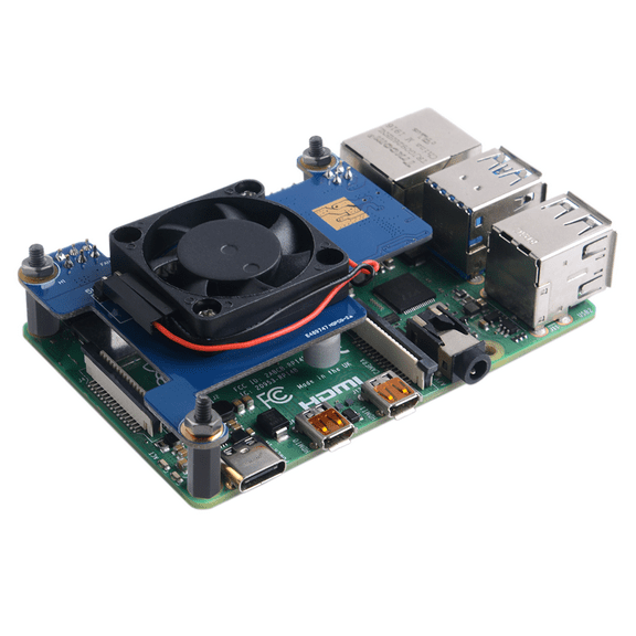 52Pi PoE HAT for Raspberry Pi 4, Support IEEE 802.3af or 802.3at PoE Standard, with Cooling Fan 30x30x7mm for Raspberry Pi 4 Model B / 3B  3B Plus