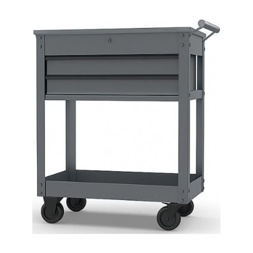 Carro de herramientas Hyper Tough de acero de 28 pulgadas con cajón, capacidad de 500 lb, recubierto en polvo gris 2