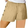 thumbnail image 4 of LEBONYARD Plus Size Shorts for Women,Trendy Women's Shorts with Elastic Waist,Womens Plus Size Comfy Drawstring Casual Elastic Waist Pocket Loose Shorts Pants Khaki L, 4 of 6