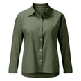thumbnail image 5 of CAIXIA Women's Casual Long Sleeve Cardigan Shirt for Everyday Wear Lightweight Versatile Spring Summer Fall Blouse Blouses For Women Business Casual,Green, 5 of 5