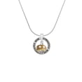 thumbnail image 2 of Delight Jewelry Goldtone Tan with Crystals Spinner Gymnastics Mom Ring Charm Necklace, 18", 2 of 4