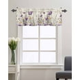 thumbnail image 3 of Window Valance for Kitchen,Purple Yellow Spring Flowers Wildflowers Rod Pocket Curtain Valances Short Curtains Drapes Panel,Plants on Vintage Letter Window Treatment Topper for Bedroom,42x12IN, 3 of 9