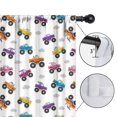 thumbnail image 4 of Blackout Kids Curtains,Monster Cartoon Truck White Pattern Children's Insulated Curtains Set Of 2,Bedroom Essentials,Toddler Room Decor 52"x84", 4 of 5