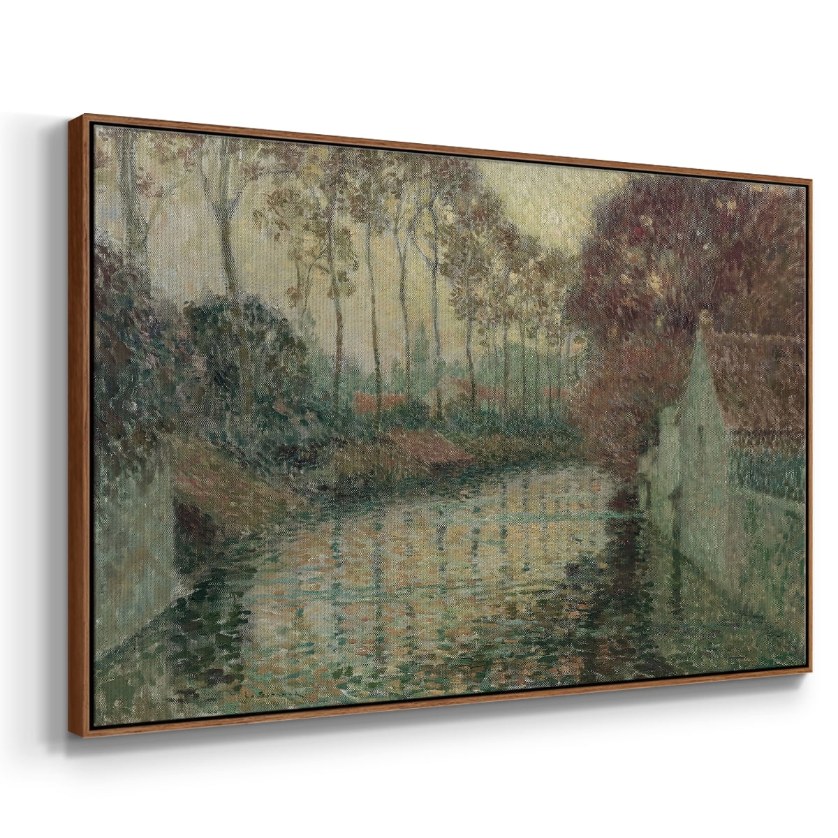 Vintage Landscape-CCCXXV By Wexford Home Framed in Walnut Wood Gallery Wrapped Canvas 25 in. x 37 in.