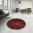 thumbnail image 3 of Ahgly Company Indoor Round Patterned FireBrick Red Area Rugs, 5' Round, 3 of 6
