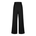 thumbnail image 6 of Cmfcve Wide Leg Pants for Woman Casual Baggy Stretch Hiking Pants Elastic Waist Straight Cotton Linen Trousers with Pockets, 6 of 8
