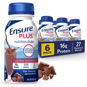 Ensure Plus Meal Replacement Nutrition Shake, Milk Chocolate, 16g Protein, 8 fl oz - 6 Pack