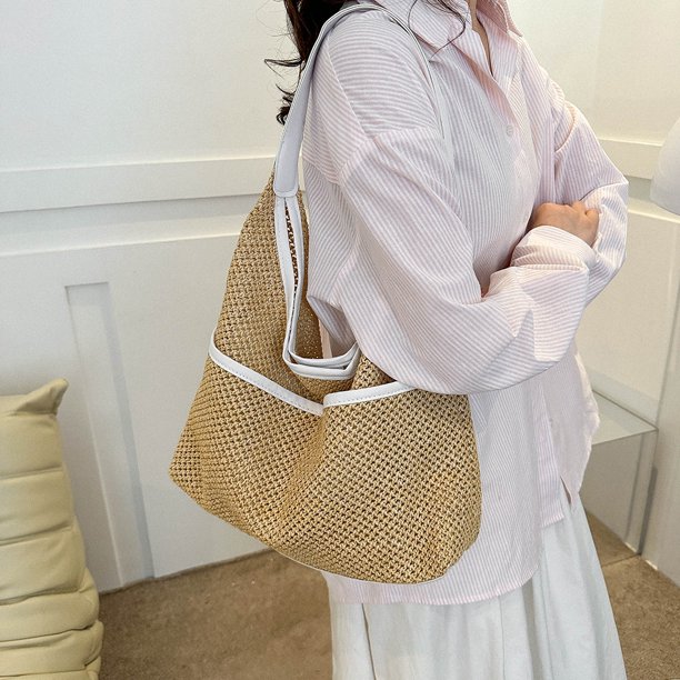 Bolsas Bolsas de playa tejidos, Bolsas coloridos transpirables para mujer, fiesta navideña de gran capacidad Sywqhk Para Estrenar
