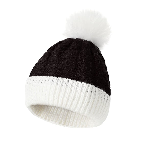 YESIMOLA American Trends Santa Hat Christmas Beanie Hat Winter Warm Cable Knit Slouchy Hat for Adult Women Men Xmas Holiday Party,Black One Size