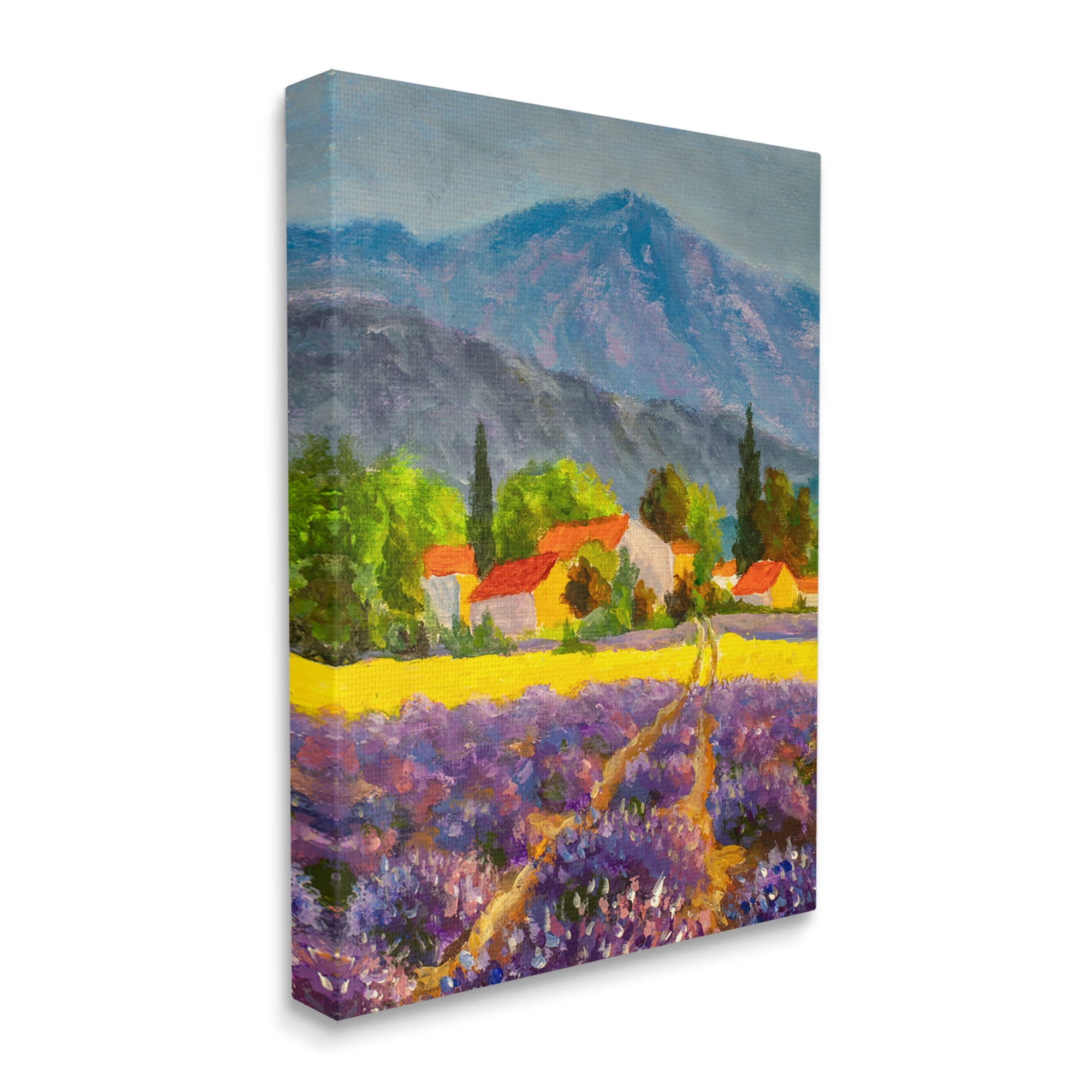 Stupell Industries Lavender Field Landscape Nature Painting Gallery Wrapped Canvas Print Wall Art, 16 x 20