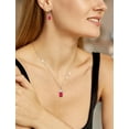 thumbnail image 2 of VESITIM Square Necklace 925 Sterling Silver Triangle Pendant July Birthstone Created Ruby Jewelry Gift for Women, 2 of 7