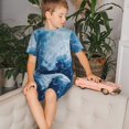 thumbnail image 4 of Fotbe Abstract Ocean Waves Pijama Estampada de 2 Piezas para Niños – Ropa de Dormir de Manga Corta Cómoda para Niños y Niñas, Camiseta y Shorts de Algodón-3X-Large, 4 of 6