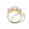 thumbnail image 2 of PalmBeach Jewelry Oval-Cut Cubic Zirconia 3-Stone Bridal Engagement Ring 6.54 TCW in 18k Gold-Plated or Platinum-Plated Sterling Silver., 2 of 5