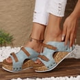 thumbnail image 6 of IUJSOY Womens Sandals Cork Footbed Slippers Open Toe Platform Wedge Sandals Casual Slip on Shoes, 6 of 9