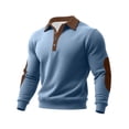 thumbnail image 3 of Men's Button-Up Long Sleeve Casual Sweatshirt Top, Perfect for Leisure, Sports, and Everyday Comfort with Stylish Design,Sky Blue,L, 3 of 4